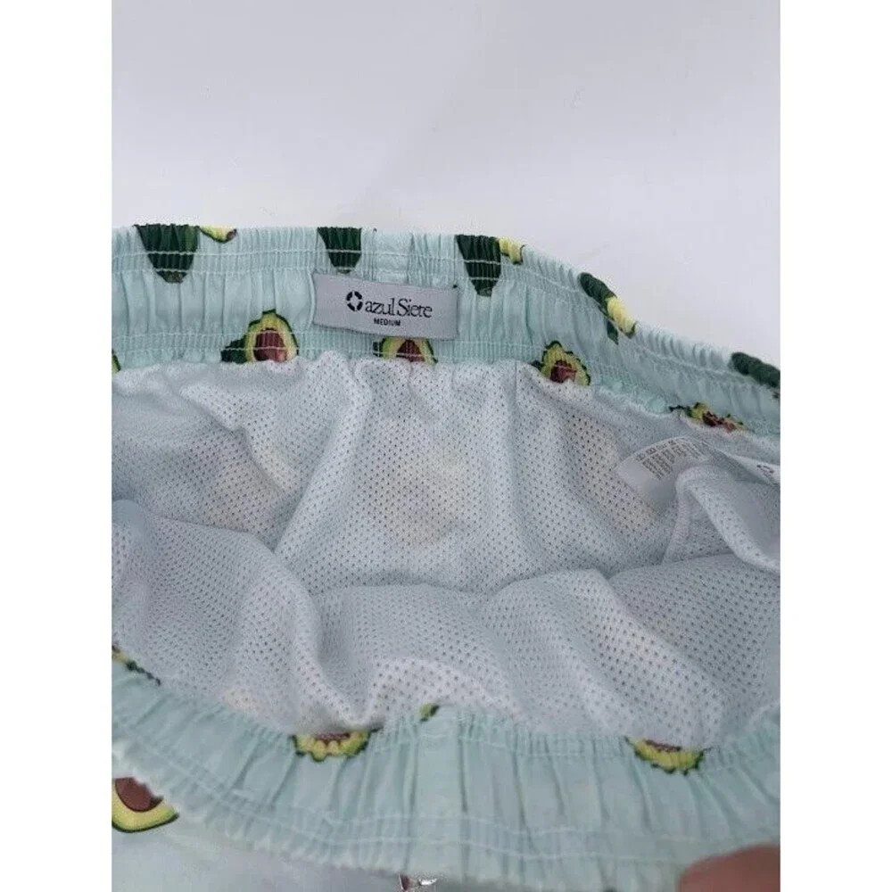 Azul Siete‎ Men's Swim Trunks Size Medium Avacado Print Blue